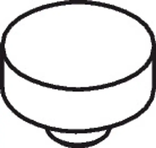 Weißer Zugknopf mit runder Oberfläche und kleiner Unterseite. Geeignet für Armaturen von Axor.
